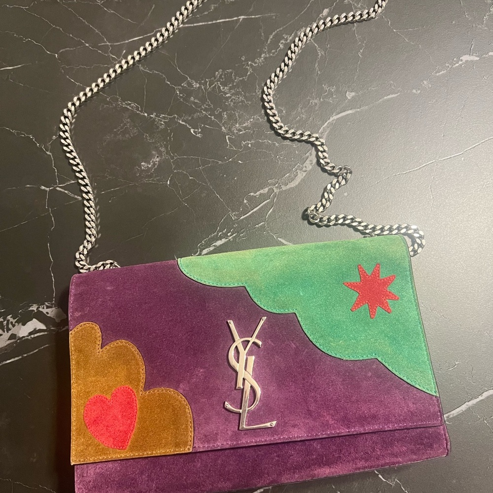 Saint Laurent Suede Patchwork Small Classic Monog… - image 2